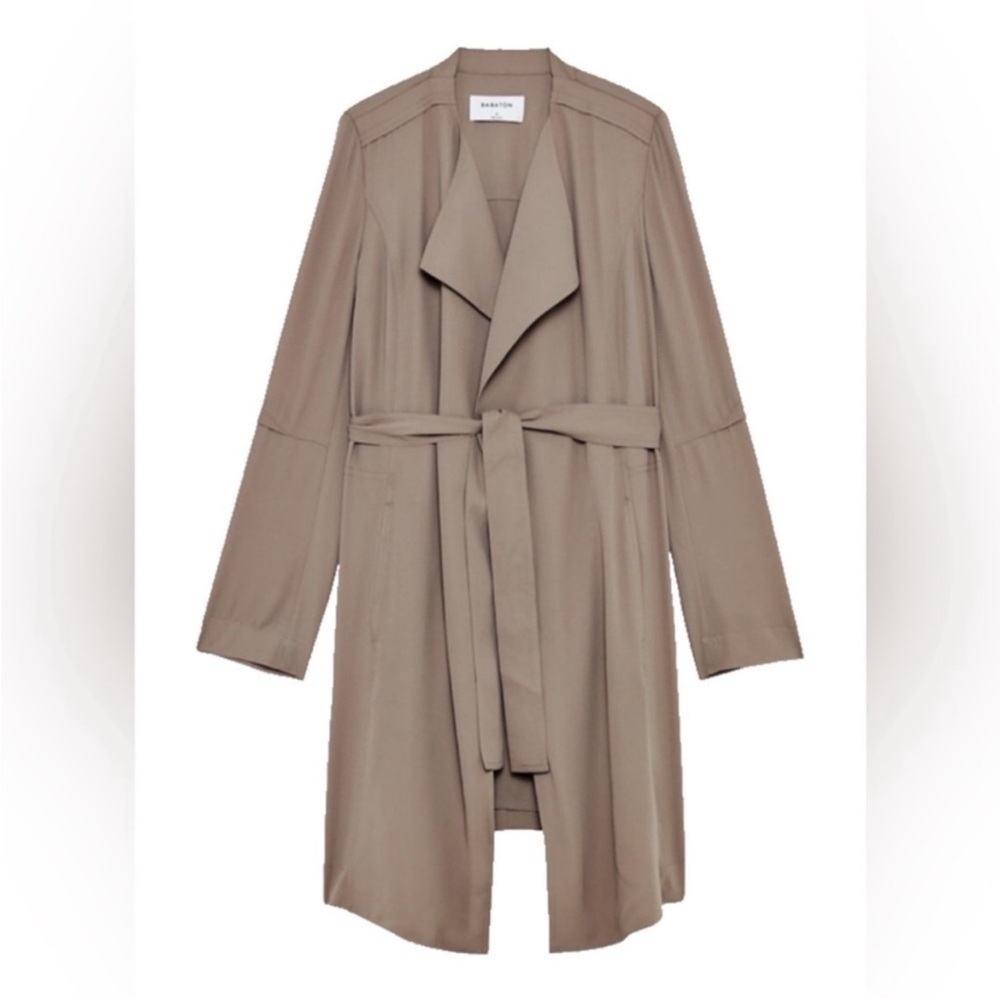 Aritzia Babaton Cream Trench Coat sierra beige  XXS NWT - Picture 4 of 12